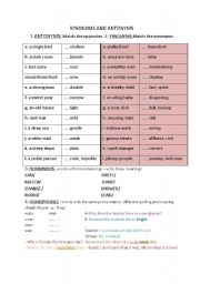 Synonyms and antonyms