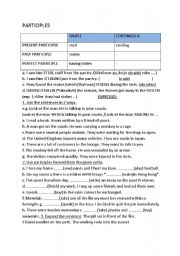 English worksheet: Participles