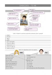 English Worksheet: Brief explanation of the verb to be and some exercises.