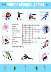 English Worksheet: Winter olympics puzzle