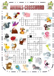 Animals-Crossword (1/2)