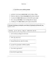 English worksheet: exercises