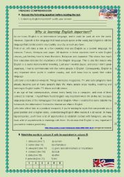 English Worksheet: why is learning english important?