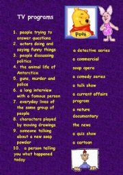 English Worksheet: TV programs