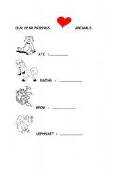 English worksheet: ANIMALS