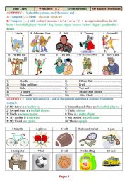 English Worksheet:  My first steps (2)