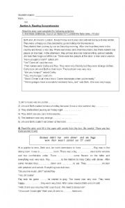 English Worksheet: reading comprehension 