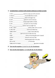 English Worksheet: Present Simple vs. Present Continuous