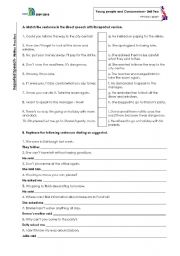 English Worksheet: reported speech