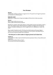 English Worksheet: Peer Pressure