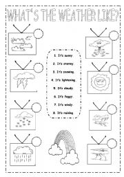 English Worksheet: WHATS THE WEATHER LIKE?