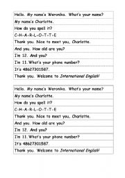 English Worksheet: Whats your name