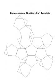 English worksheet: Dodecahedron Dice Template