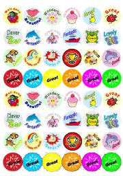 English Worksheet: 48 Reward Stickers