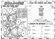 English Worksheet: ACTIVITIES WITH COLOURS