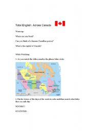 English Worksheet: Across Canada