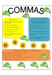 English Worksheet: Commas