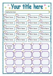 English worksheet: WORKSHEET TEMPLATE