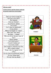 English Worksheet: who says what?