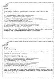 English worksheet: relative clauses on jobs