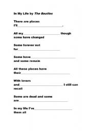 English worksheet: Song Activity