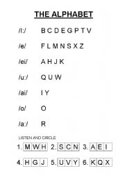 English worksheet: the alphabet