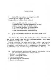 English worksheet: Past Perfect