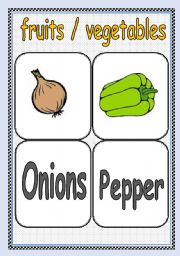 English Worksheet: FRUITS / VEGETABLES FLASHCARD or POSTER ( Part : 4 ) | TWO PAGES |