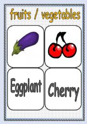 FRUITS / VEGETABLES FLASHCARD or POSTER ( Part : 5 ) | TWO PAGES |