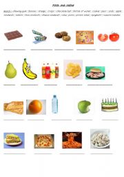 English Worksheet: FOOD AND DRINK PICTIONARY