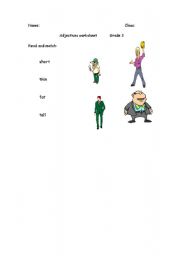 English worksheet: adjectives worksheet