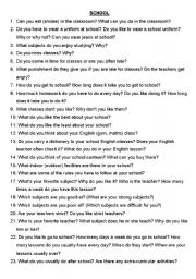 English Worksheet: School