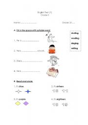 English worksheet: my family