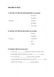 English worksheet: play and have