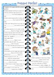 English Worksheet: present perfect (editable with key)