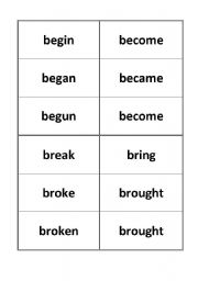 English Worksheet: Irregular verbs