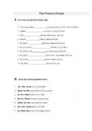 English Worksheet: Present Simple (2 pages)