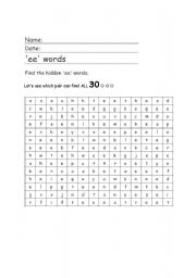 English Worksheet: Worsearch - ee sound