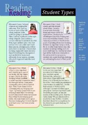 Reading: Student Types (and comparison of nouns)