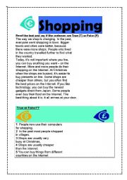 English worksheet: shopping