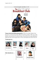 English Worksheet: The Breakfast Club -