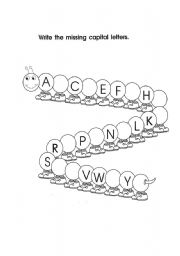 English Worksheet: Alphabet Caterpillar