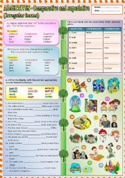 English Worksheet: ADJECTIVES -Comparative and superlative (irregular forms) + KEY