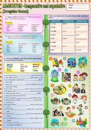 English Worksheet: ADJECTIVES -Comparative and superlative (irregular forms) + KEY