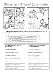 English Worksheet: Present Continuous