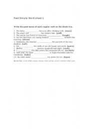 English worksheet: past simple 