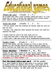 English Worksheet: educationl  games