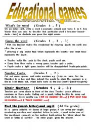 English Worksheet: educationl  games