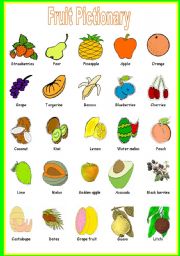 English Worksheet: FRUIT PICTIONARY