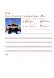 English worksheet: desription of buildings